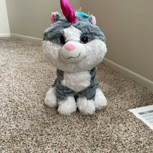 Kellytoy Unicorn Cat Plush Pink Sparkle Eyes - Picture 1 of 7